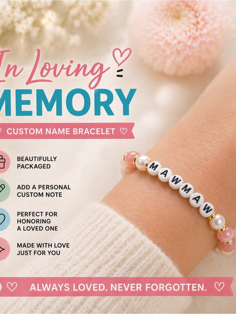 Forever in My Heart Bracelet | Personalized Memorial Jewelry